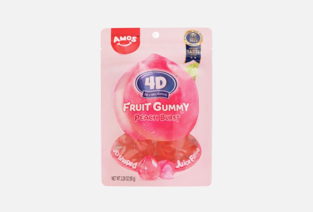 Изображение товара Жевательный мармелад Amos со вкусом персика в форме ярких фруктов 65 г