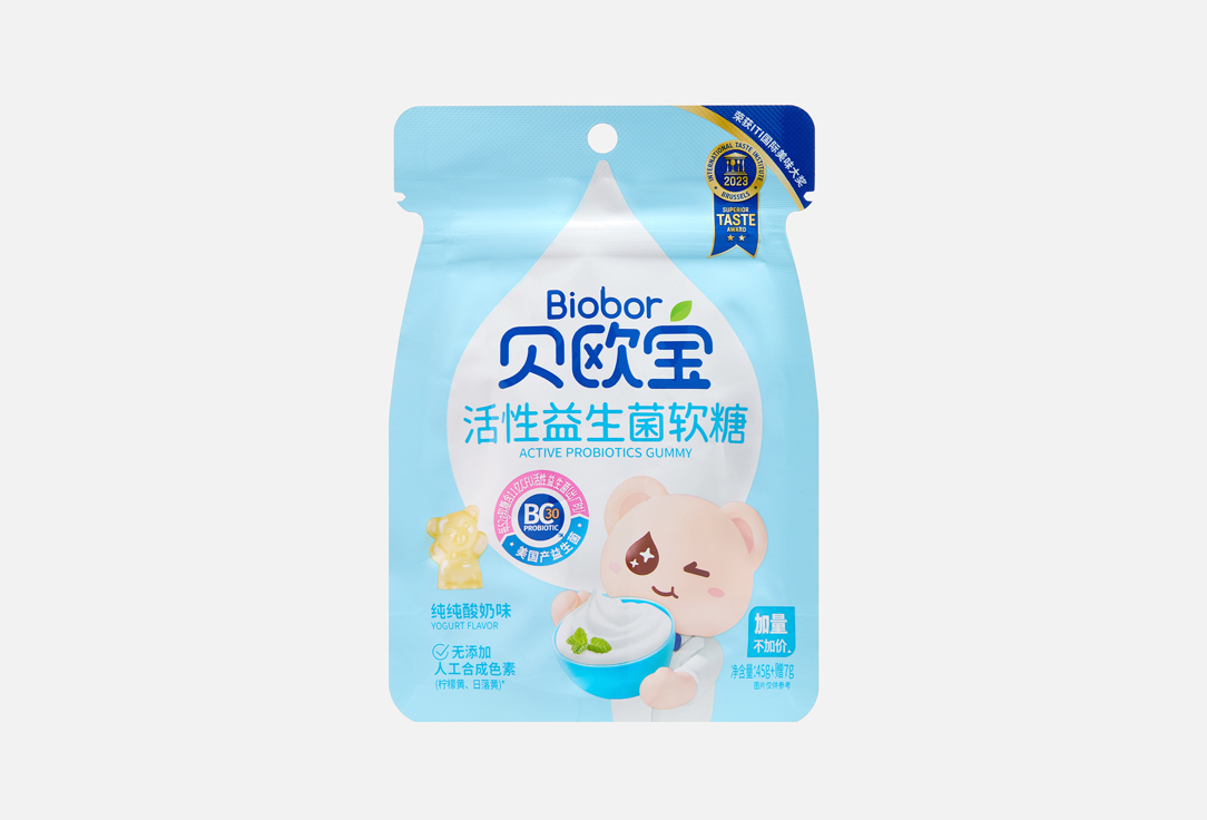 

Жевательный мармелад с пробиотиком BIOBOR, Со вкусом йогурта 45 г