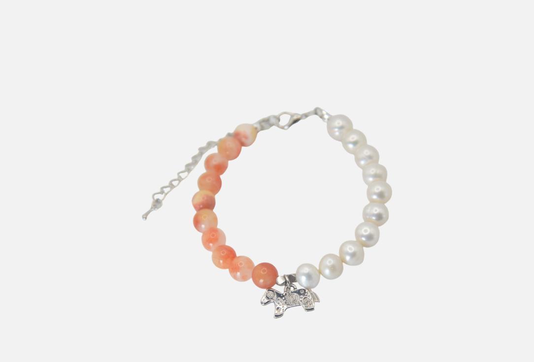 Изображение товара Браслет Logvie огненная лошадка из жемчуга и агата