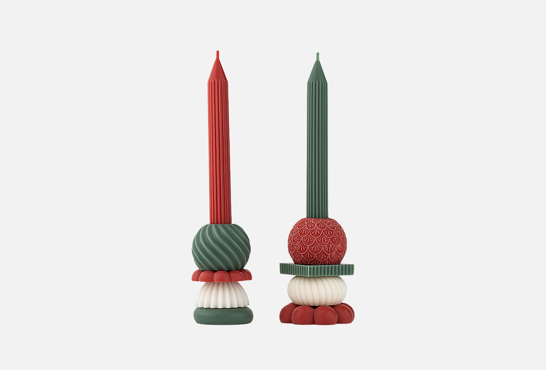 Изображение товара Декоративные свечи RokkyHome зимний конструктор 8х8,25 см для интерьера