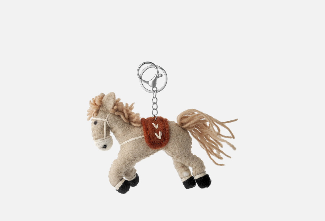 Изображение товара Брелок в виде лошади из натуральной шерсти ручной работы HI&BYE Kids
