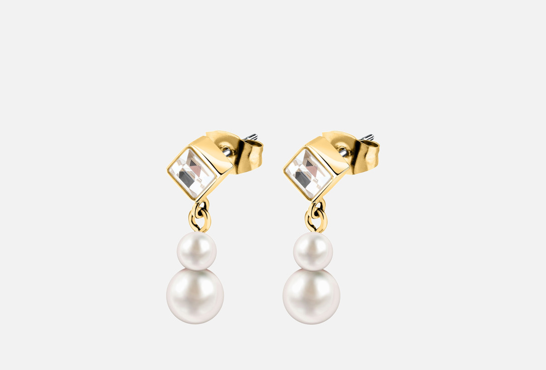 Изображение товара Серьги Karl Lagerfeld crystal & white shell pearl для женщин с кристаллами и жемчугом