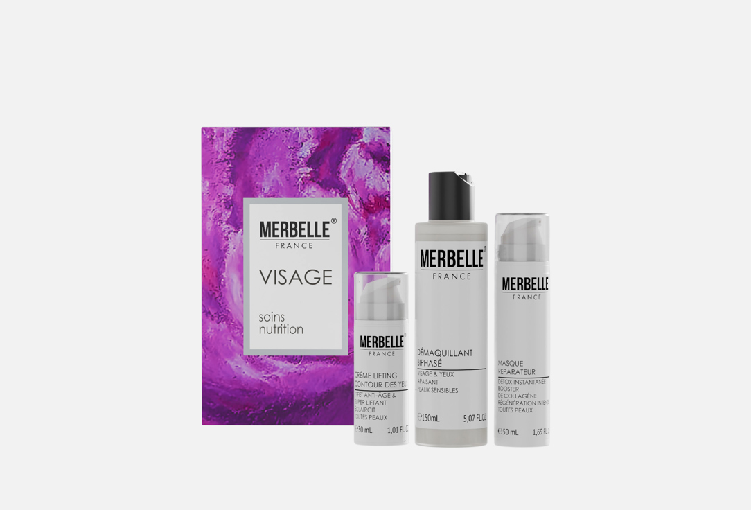 

Подарочный набор для ухода за кожей лица MERBELLE, Visage soins & nutrition 3 шт