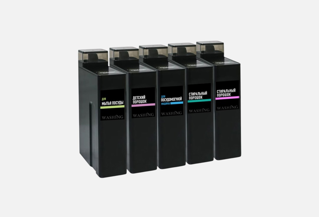 

Контейнер WELHOME, Черный, Для порошка и геля для стирки 5 шт