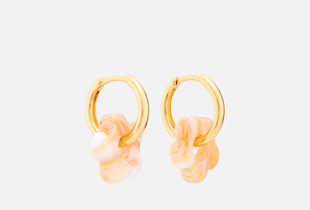 Изображение товара Стильные серьги цветочные Veltom flower power beige для женщин