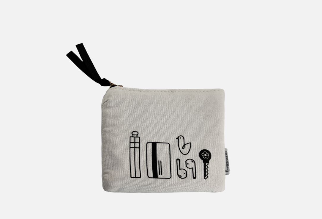 Изображение товара Мини-косметичка Vsebeloe cotton - стильный компактный органайзер из хлопка