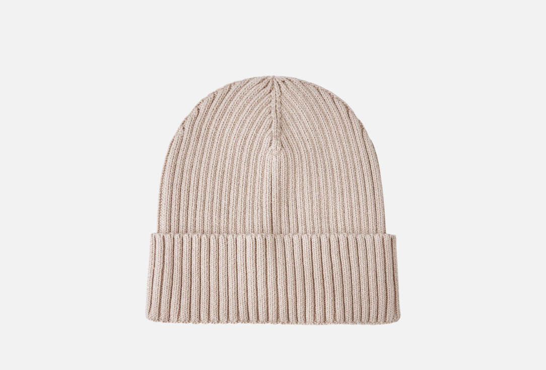 Изображение товара Вязаная шапка-бини SELA капучино для женщин 100% хлопок стильная и теплая