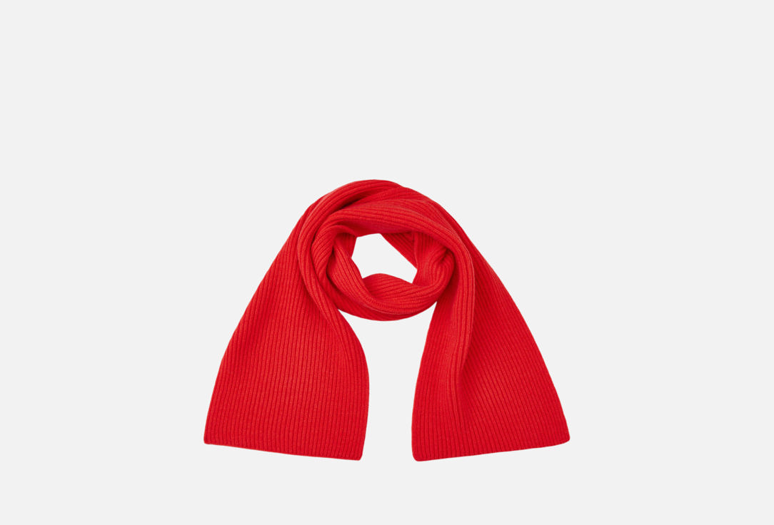 Изображение товара Теплый длинный шарф SELA красный из смесовой пряжи 165х25 см