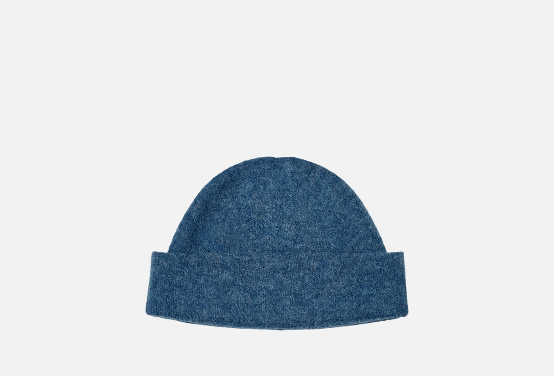 Изображение товара Шапка-бини SELA синяя из мягкого трикотажа с шерстью для мужчин