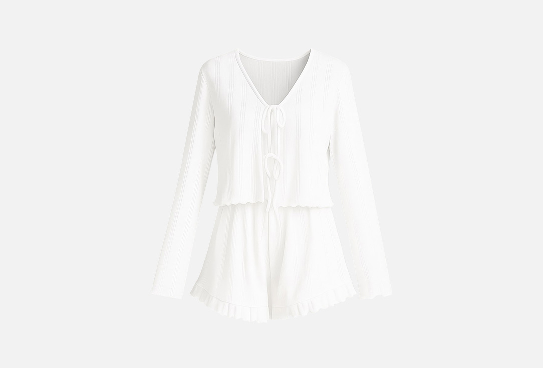 Изображение товара Пижама с шортами MEET_AIDA_HOME для женщин хлопок с бантиками