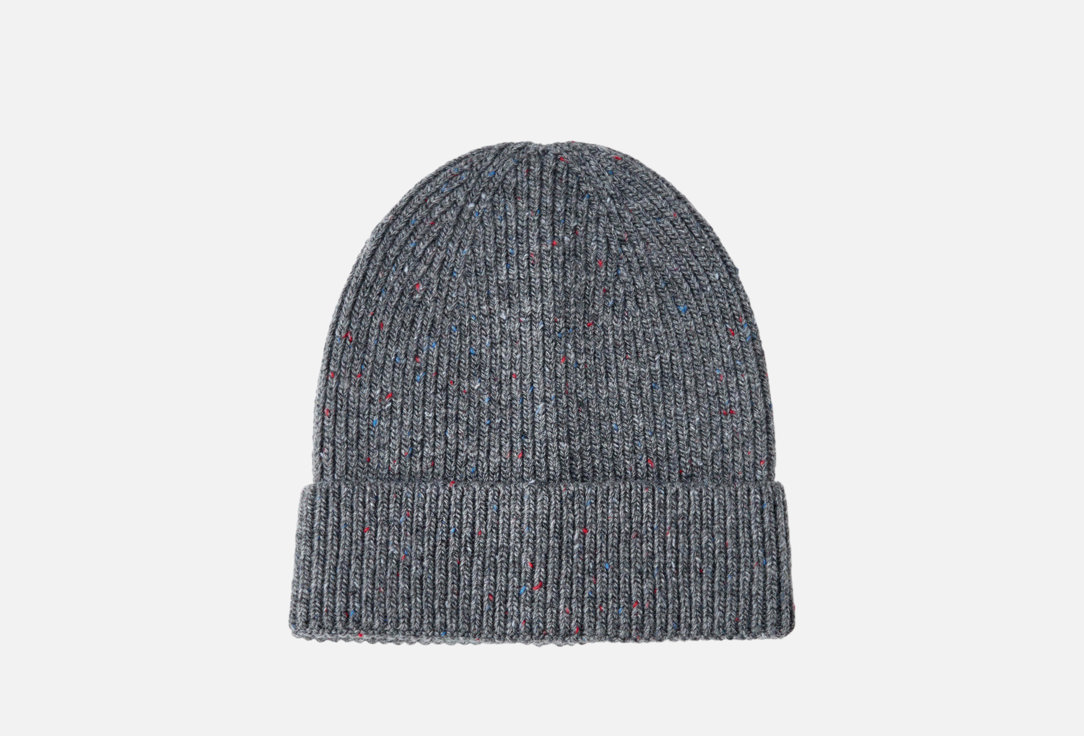 Изображение товара Меланжевая вязаная женская шапка SELA серого цвета из хлопкового трикотажа