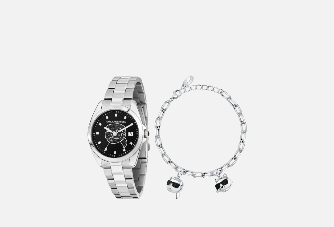 

Наручные часы кварцевые с браслетом KARL LAGERFELD, Round Essentials 35 mm 1 шт