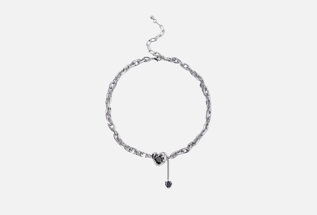 Изображение товара Колье BRUT с родиевым покрытием и кристаллом для женщин 39-47 см