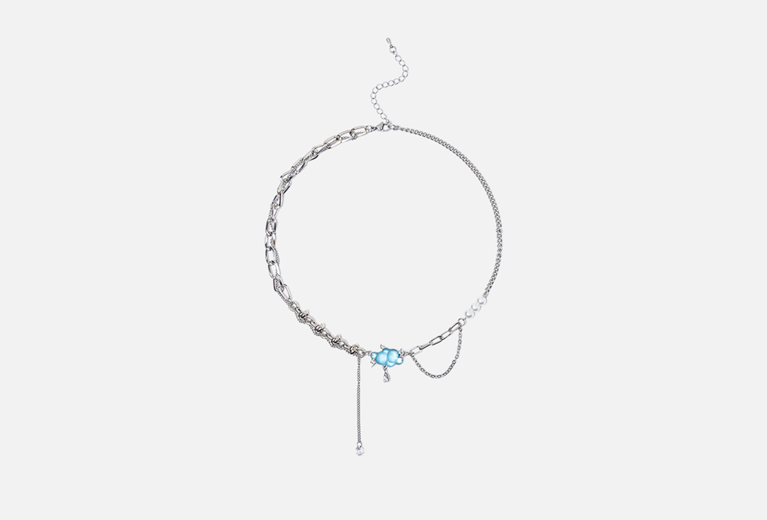 Изображение товара Колье BRUT из ювелирного сплава с родиевым покрытием акрил бусины длина 44-52 см