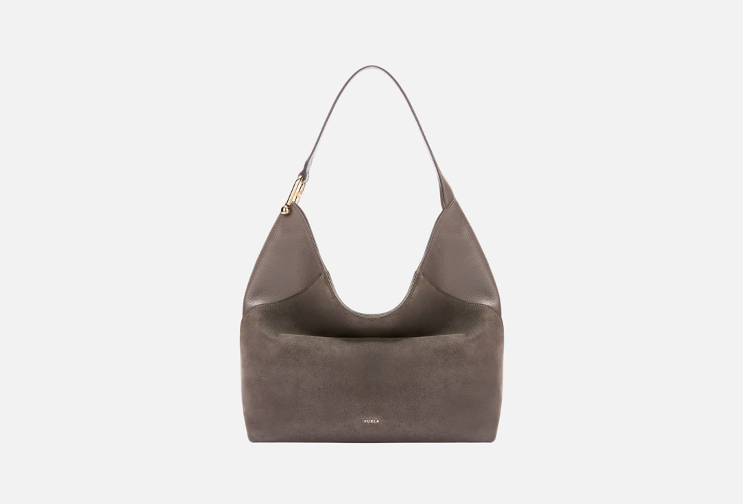 Изображение товара Кожаная сумка хобо Furla Lara L из телячьей кожи с замшей для женщин