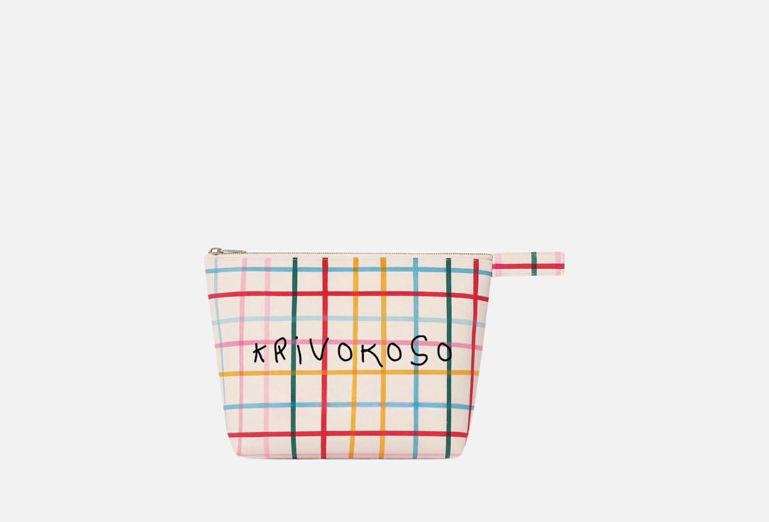 Изображение товара Косметичка-органайзер KRIVOKOSO Клеточка с ярким принтом 300x220x120 мм