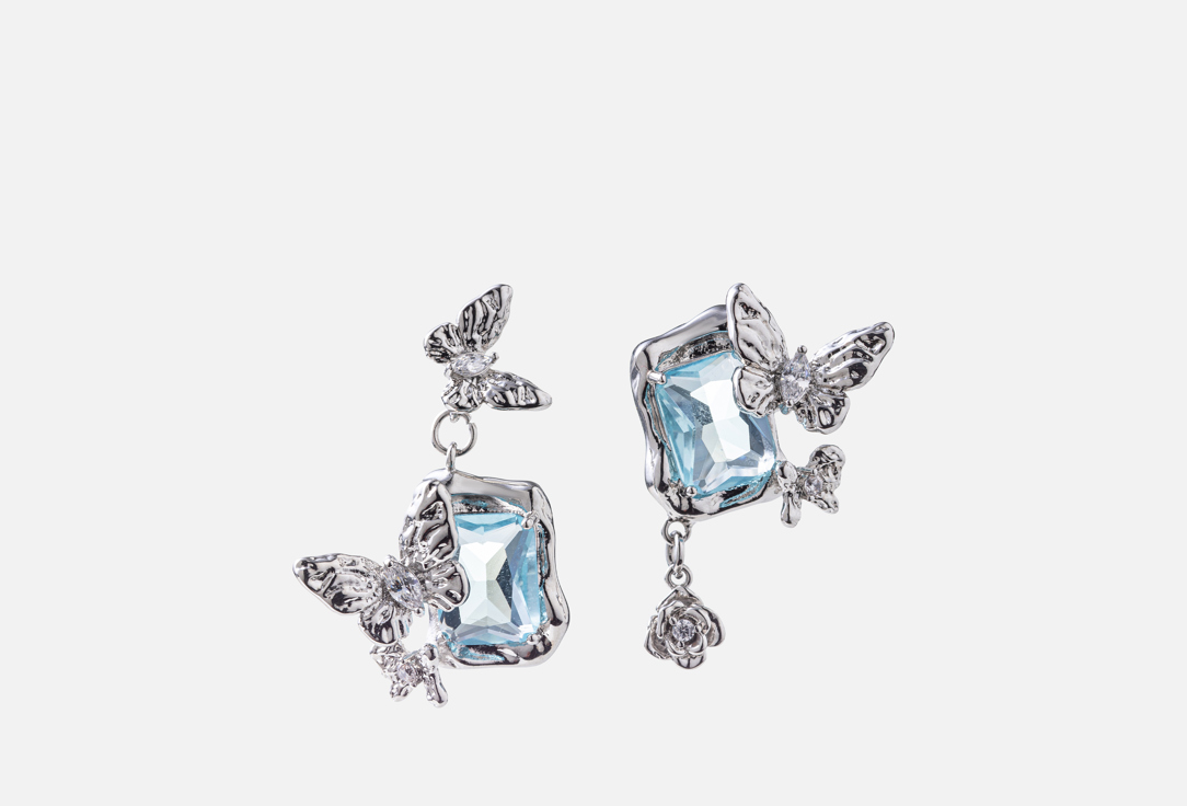 Изображение товара Элегантные серьги Azure Fairy из ювелирного сплава с кристаллом и родиевым покрытием для женщин