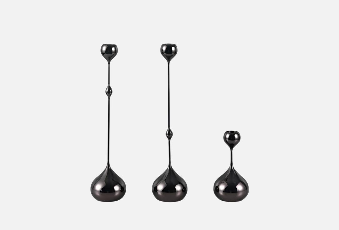 Изображение товара Набор подсвечников ARTFABRIC MADO BK металлические разной высоты современный дизайн