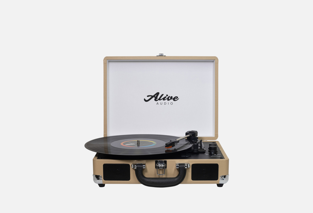 Изображение товара Виниловый проигрыватель Alive Audio GLAM Latte с Bluetooth и тремя скоростями