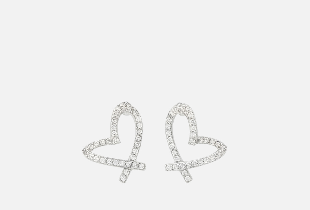 Изображение товара Женские серьги NATACO heart в виде сердечек с мелкими стразами для повседневного и торжественного о
