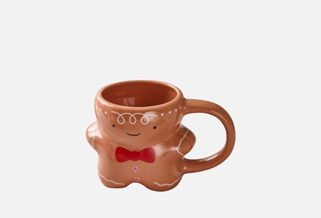 Изображение товара Кружка ROOMI Пряничный человечек, 515 мл, керамика, коричневая