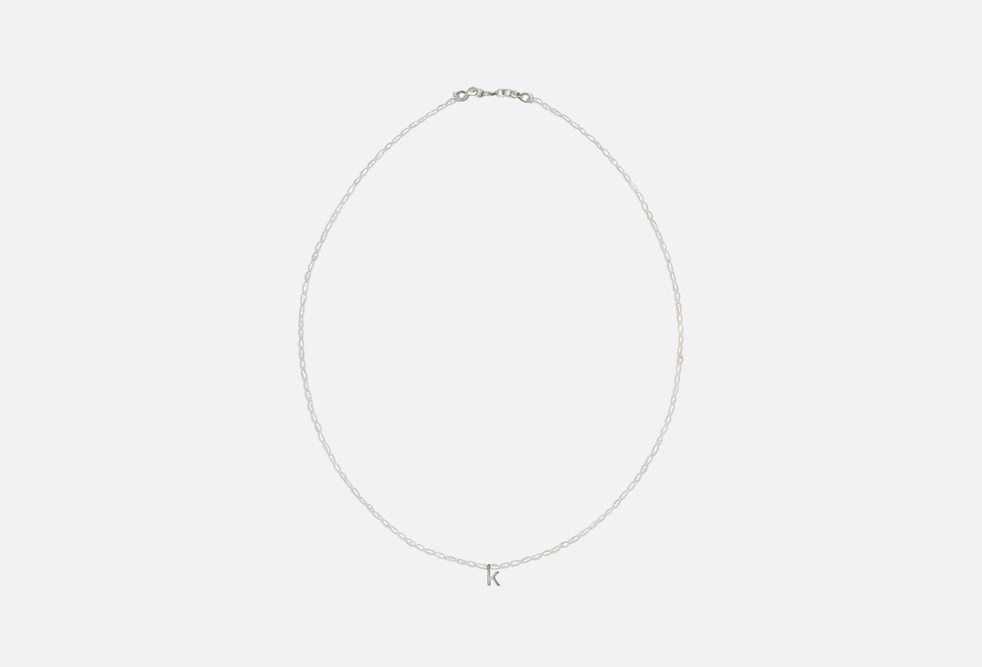 Изображение товара Ожерелье Ringstone с буквой К из жемчуга и латунных деталей