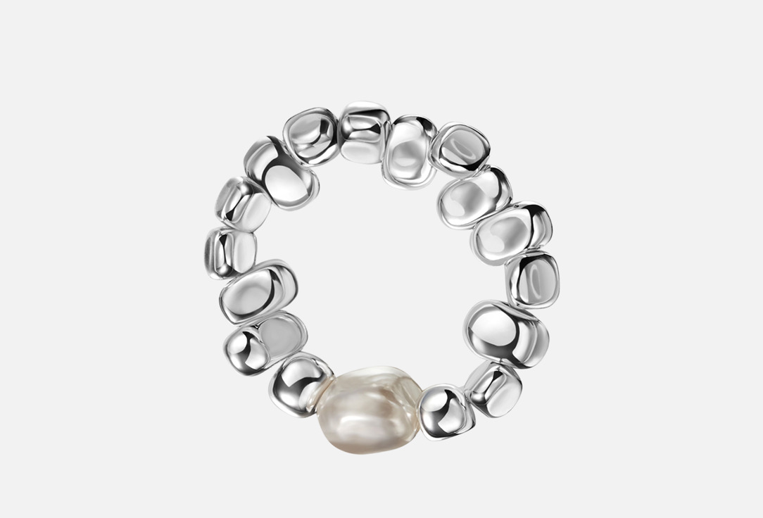 Изображение товара Кольцо LACHI из гематита с жемчугом регулируемое стильный аксессуар для женщин