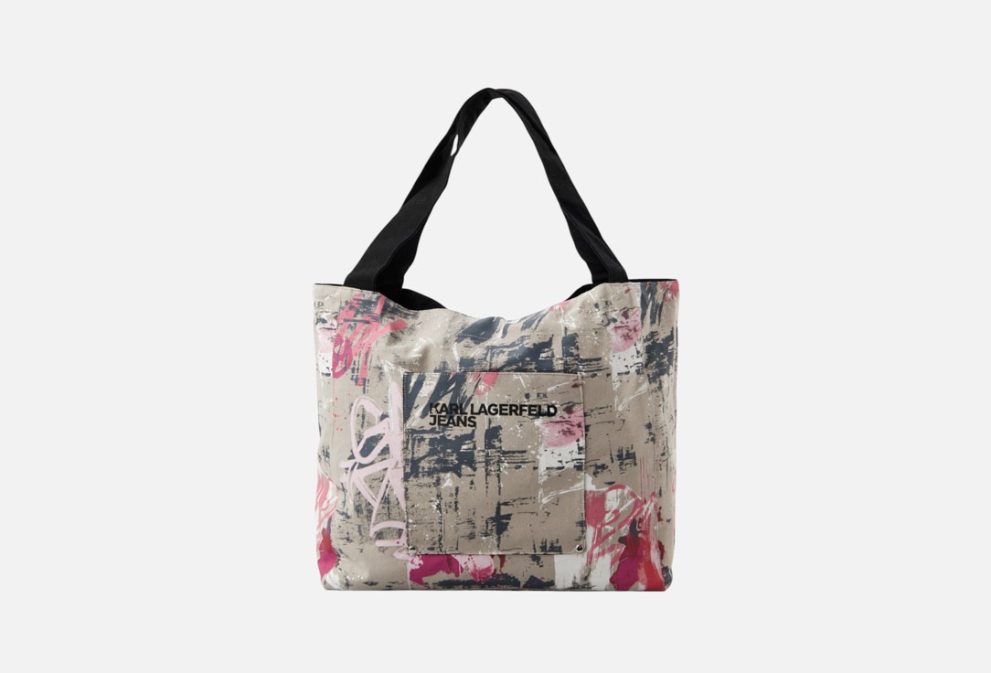 Изображение товара Стильная сумка-шопер Karl Lagerfeld из хлопка с граффити-принтом