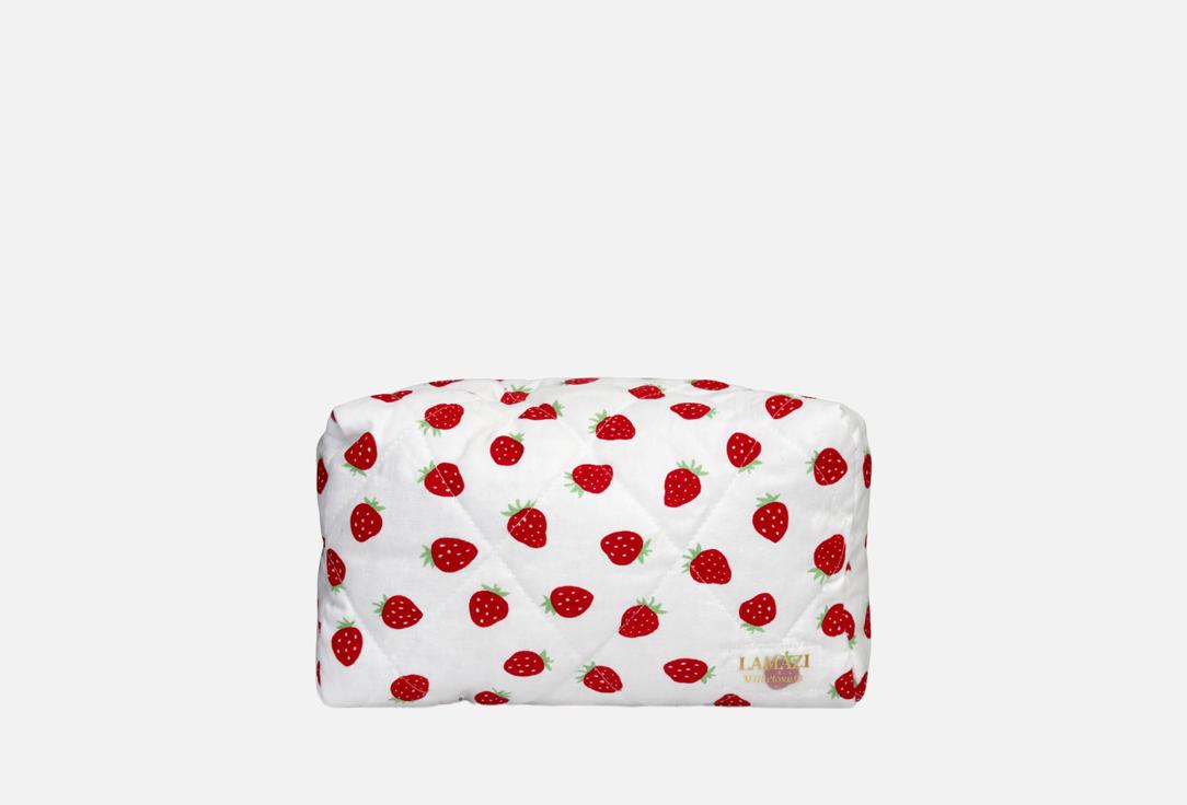 Изображение товара Клубничная косметичка lamázi большая для хранения косметики и аксессуаров
