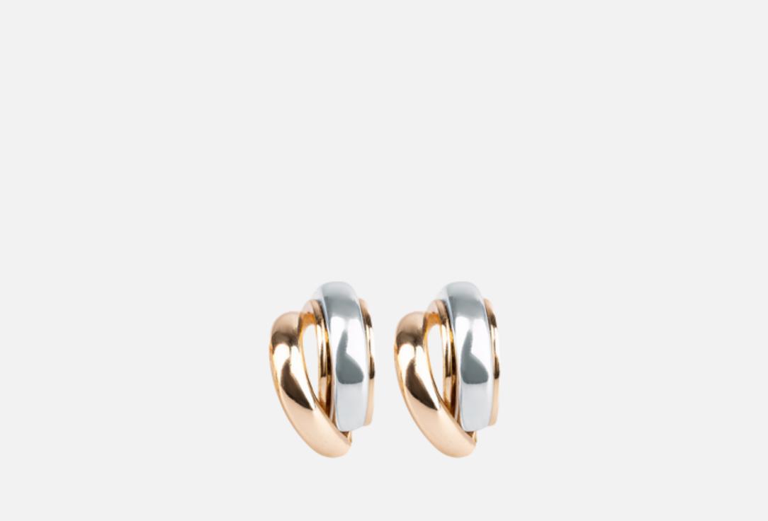 Изображение товара Серьги LOVE REPUBLIC объемные сдвоенные кольца мультиколор стильные женские