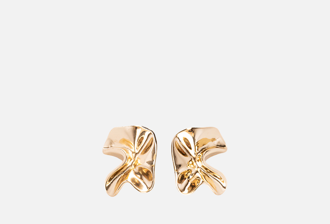 Изображение товара Серьги LOVE REPUBLIC из мятого металла для женщин с золотистым оттенком