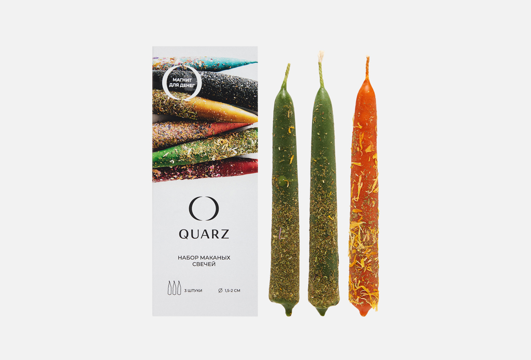 

Набор свечей QUARZ, Мультиколор, Магнит для Денег, 15х1,5 см 3 шт