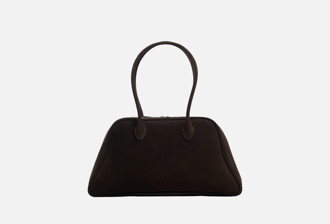 Изображение товара Замшевая женская сумка с ручками CNS Arcus L натуральная замша и кожа