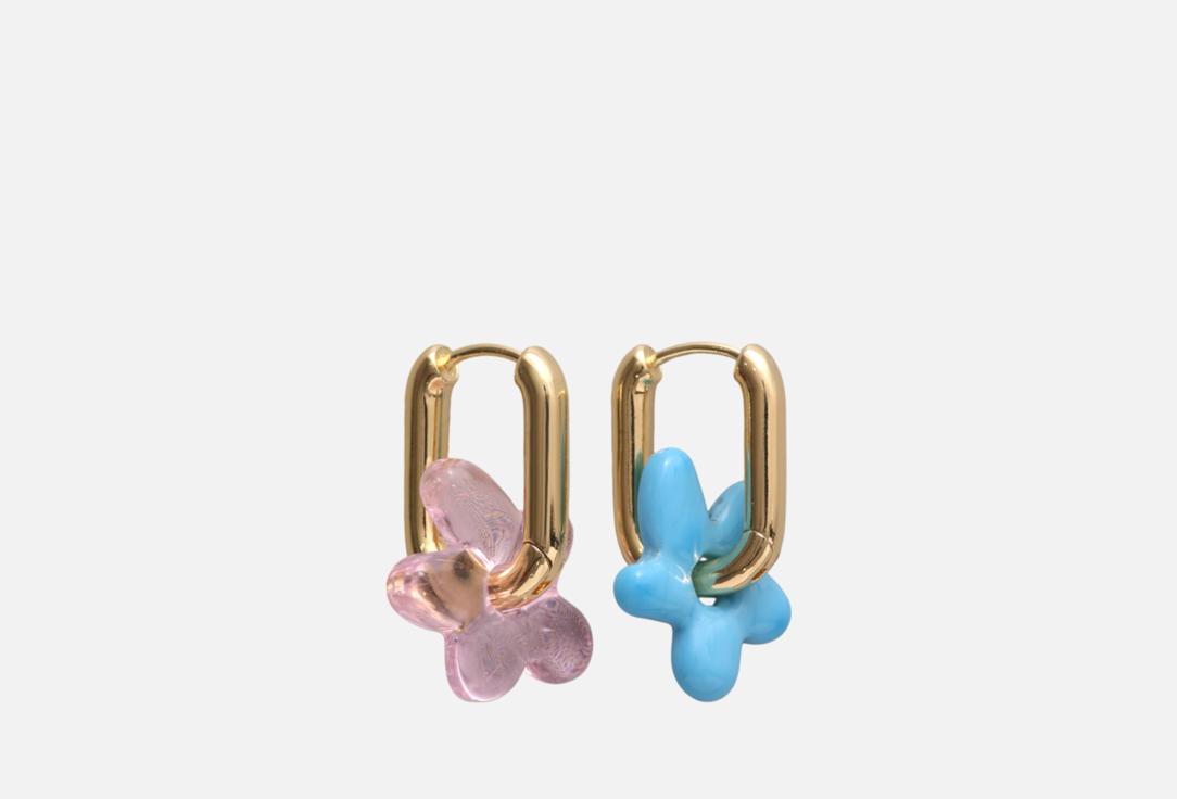 

Серьги VELTOM, Blue pink flower 2 шт