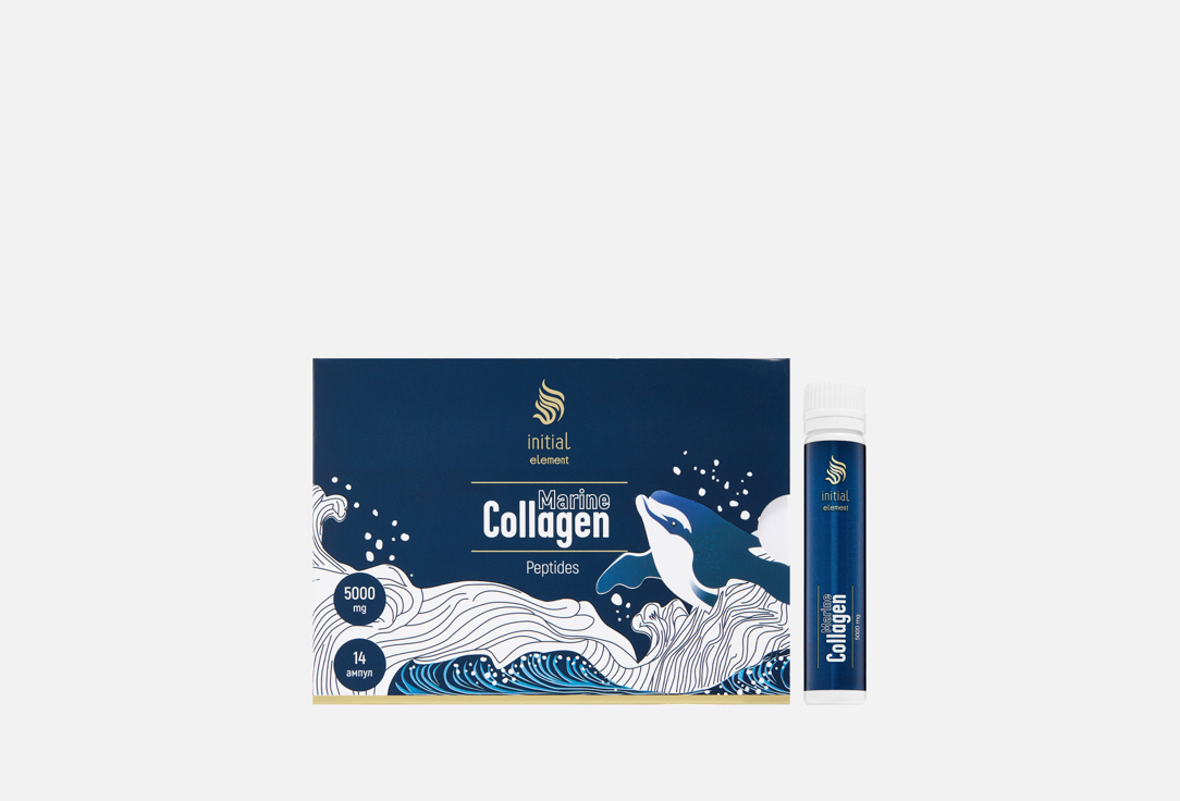 Питьевой коллаген INITIAL ELEMENT Marine Collagen Peptides 5000 мг малина в ампулах 14 шт