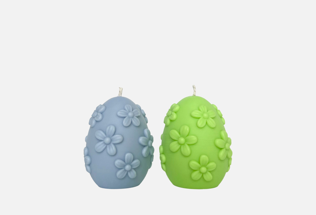 Изображение товара Набор формовых свечей etosvechi пасхальное яйцо, зеленое, голубое