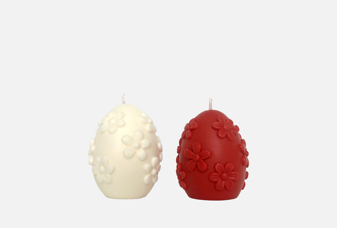 Изображение товара Набор формовых свечей etosvechi пасхальное яйцо, красное, белое