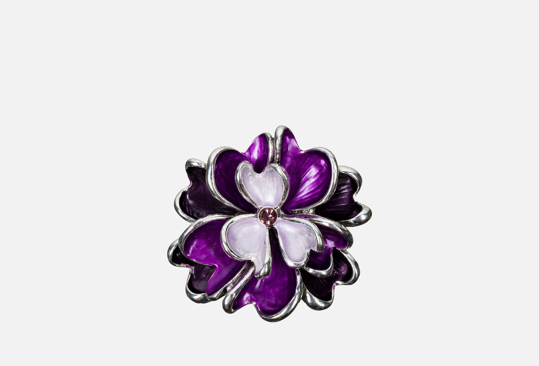 Изображение товара Брошь Shadore Цветок фиолетовый из гипоаллергенного сплава с кристаллом
