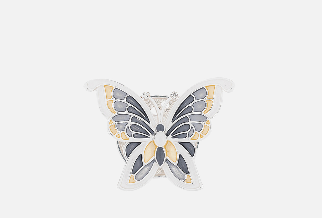 Изображение товара Брошь Shadore Бабочка атлас, светло-серый