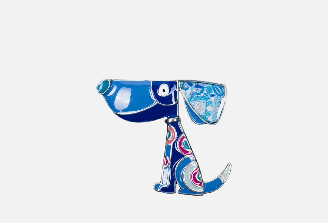 Изображение товара Брошь Shadore Собака синяя из гипоаллергенного сплава и холодной эмали