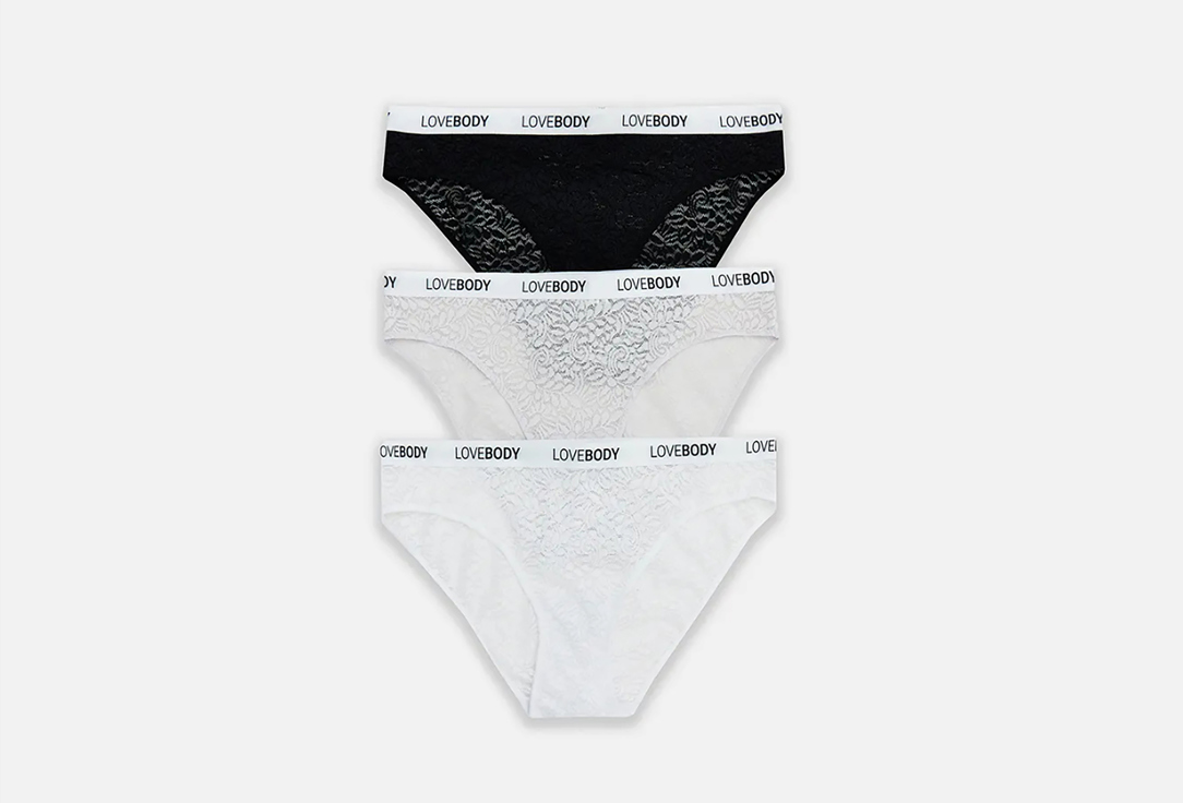 Изображение товара Набор женских трусов слипов Mark Formelle 3 шт. хлопок эластан полиамид белый серый черный