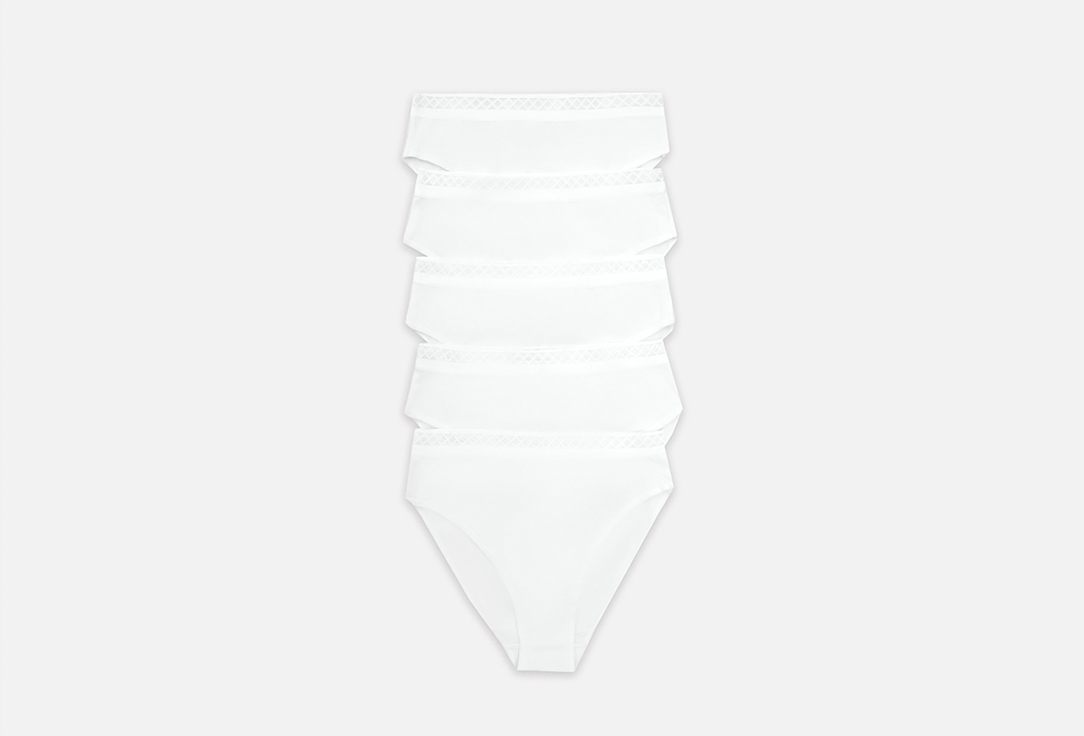 Изображение товара Набор трусов женских Mark Formelle белых хлопковых с кружевом 5 шт