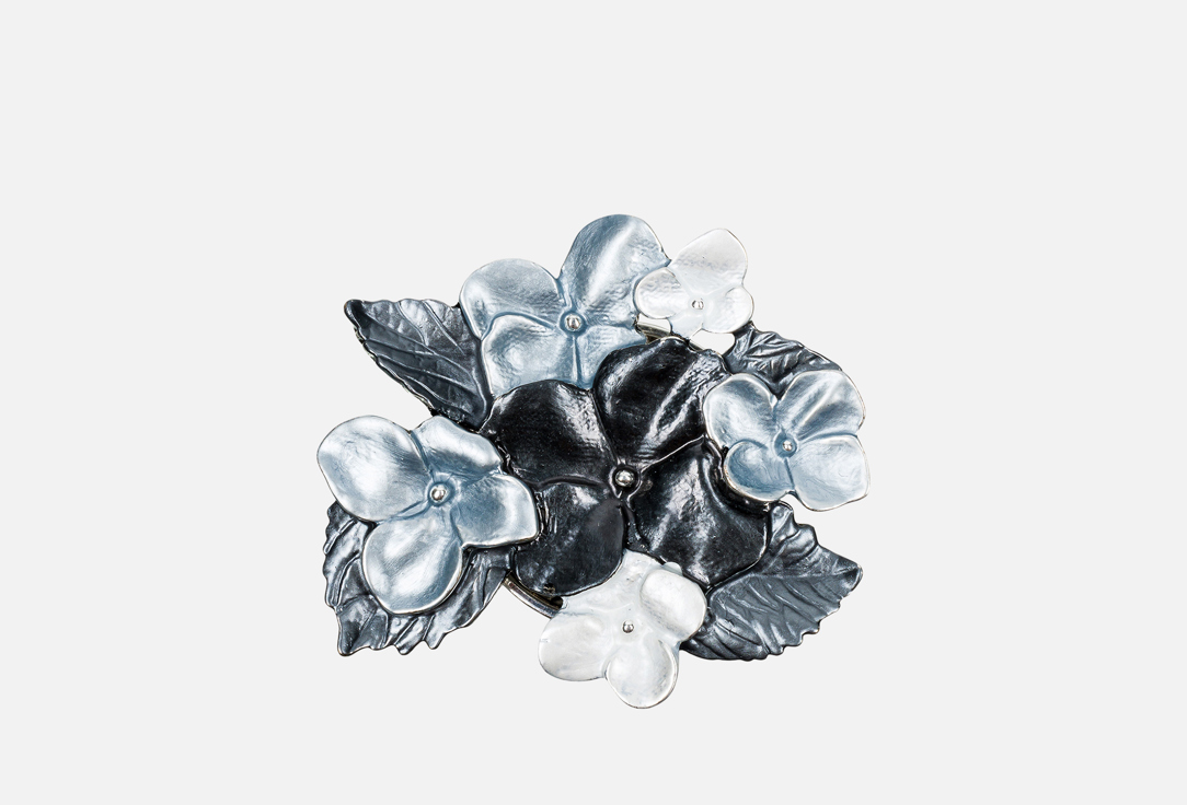 Изображение товара Брошь Shadore Фиалки серые из гипоаллергенного сплава с эмалью