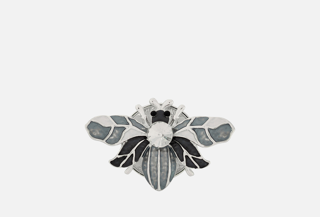 Изображение товара Элегантная брошь Shadore Жук серый из бижутерного сплава и эмали