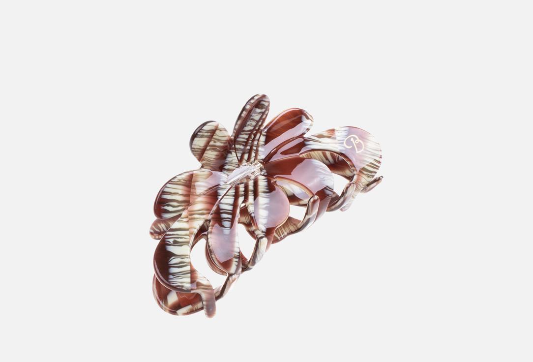 

Крабик для волос БЕЛОСНЕЖКА, Коричнево-белый 1 шт