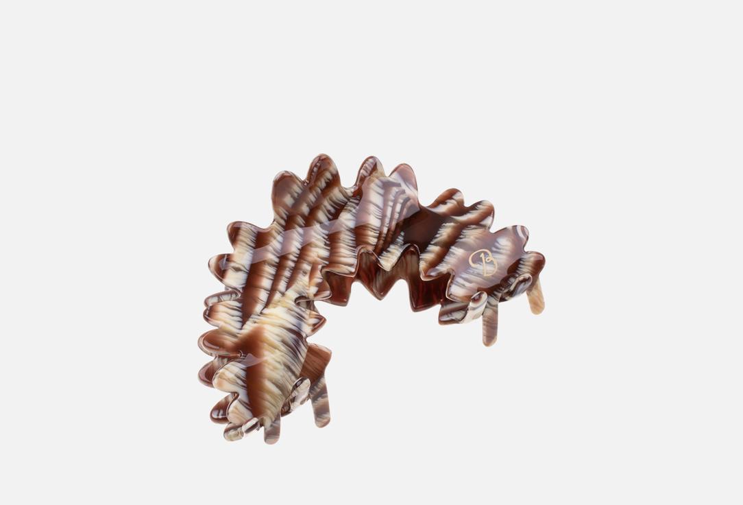 

Крабик для волос БЕЛОСНЕЖКА, Коричнево-белый 1 шт