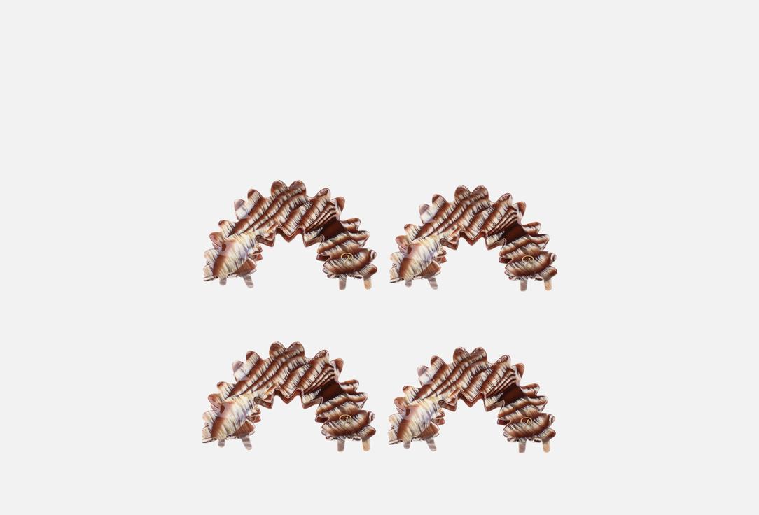 

Набор заколок для волос БЕЛОСНЕЖКА, Дутик коричнево-белый 4 шт