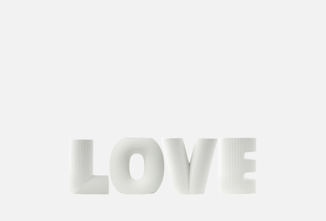 

Набор керамических декоративных ваз MANDARIN DECOR, Белый, LOVE 4 шт