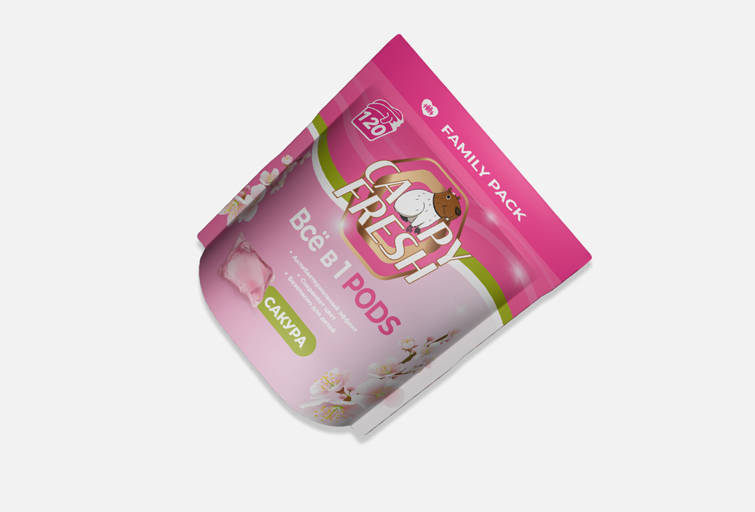 

Капсулы для стирки CAPYFRESH, Сакура 120 шт