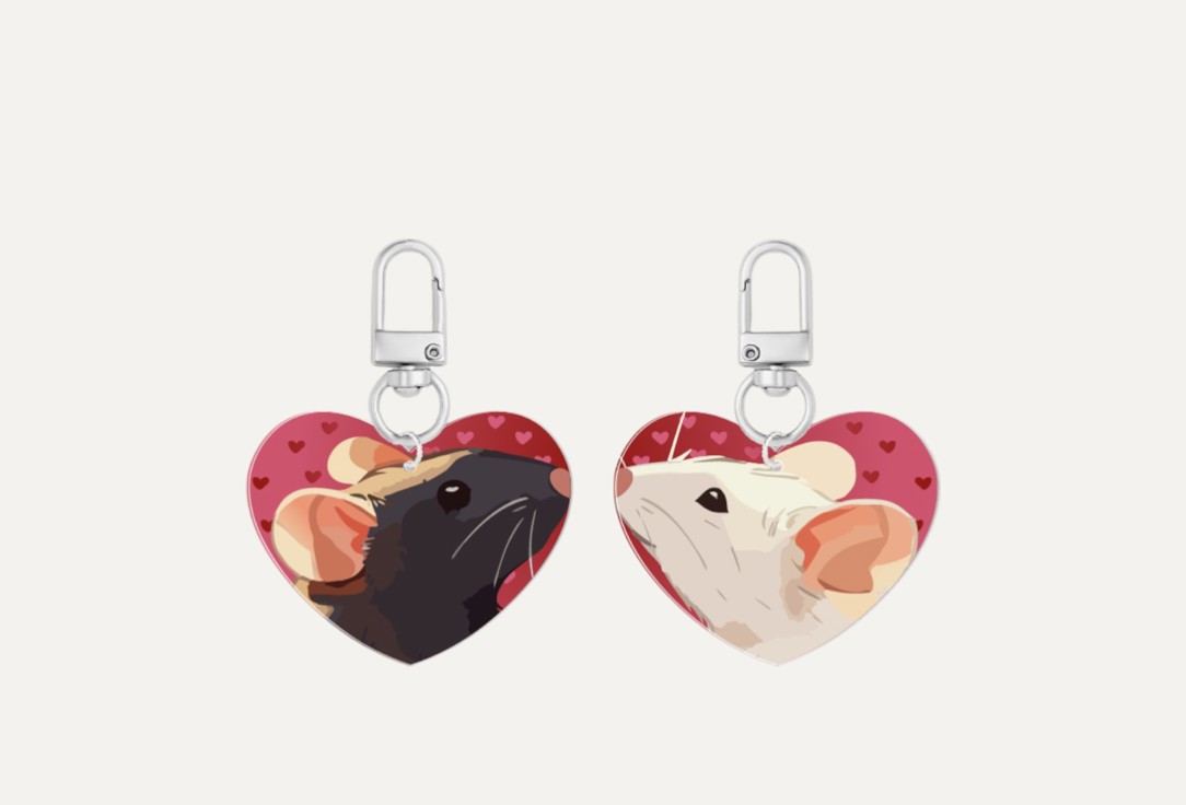 

Брелоки-валентинки MUF-MUF, Люблю тебя, крыса 2 шт